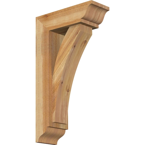 Ekena Millwork Thorton Traditional Rough Sawn Bracket w/ Offset Brace, Western Red Cedar, 6"W x 16"D x 28"H BKT0604X16X28THR01RWR - main
